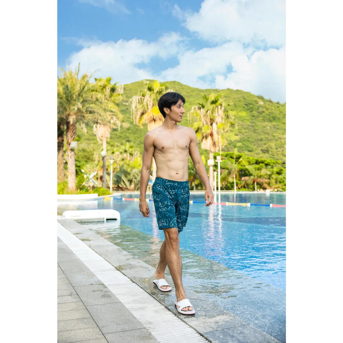 100 LONG MEN'S SWIMMING SHORTS