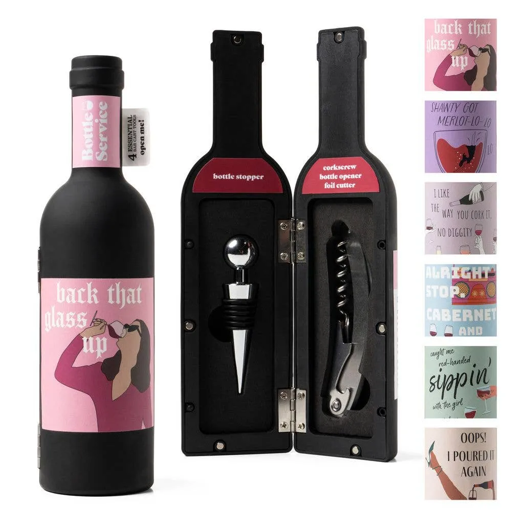 ***90S Song Lyrics Bottle Service Wine Accessory Set