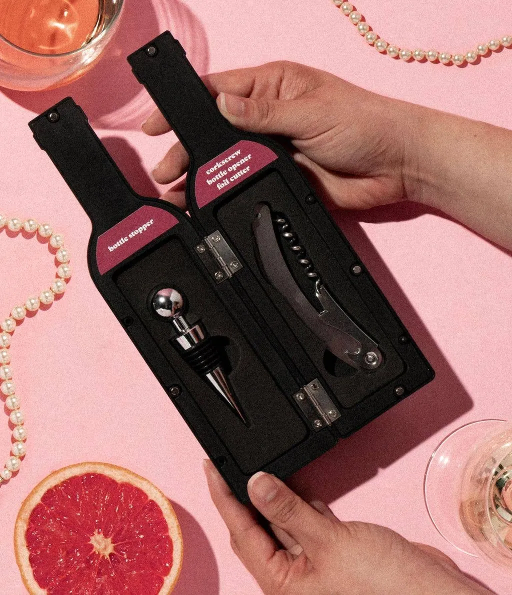 ***90S Song Lyrics Bottle Service Wine Accessory Set
