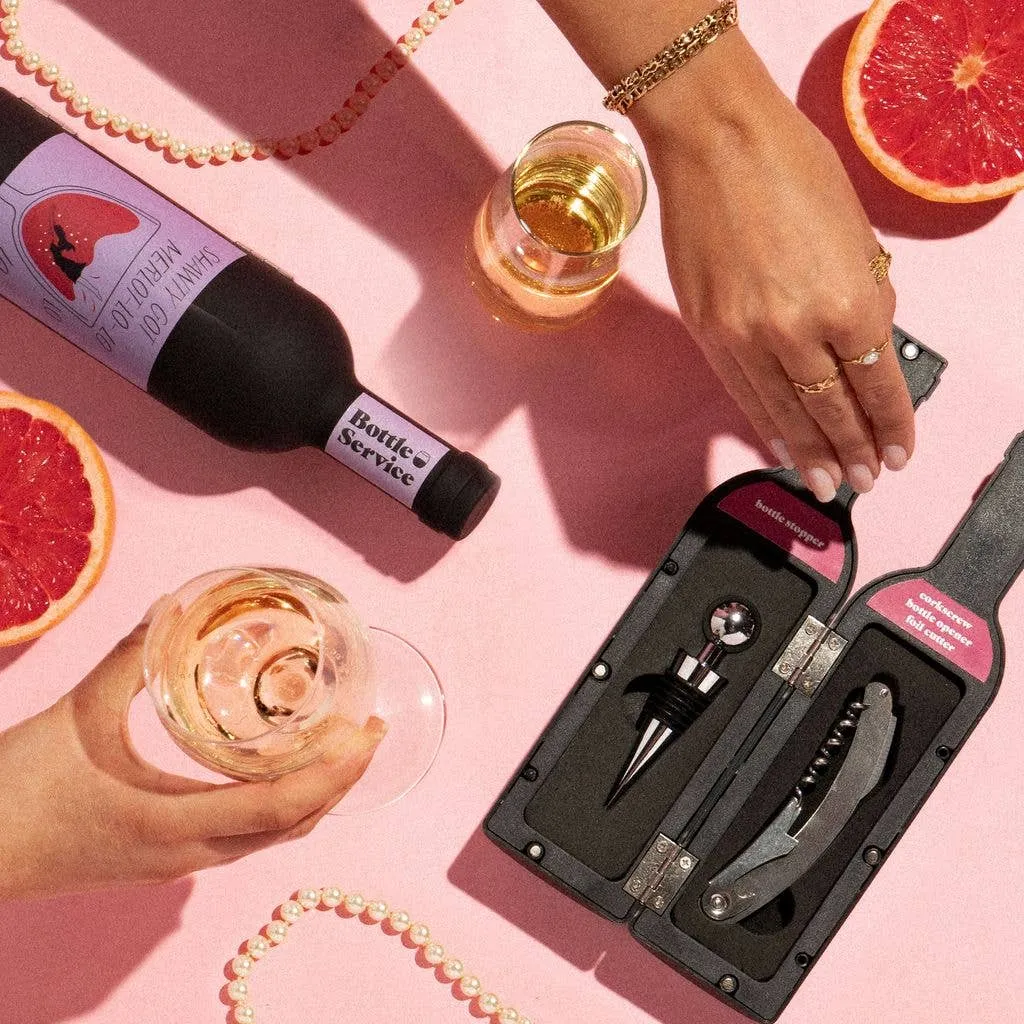 ***90S Song Lyrics Bottle Service Wine Accessory Set