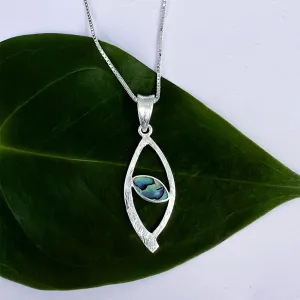 Abalone Oval Necklace - Sterling Silver, Indonesia