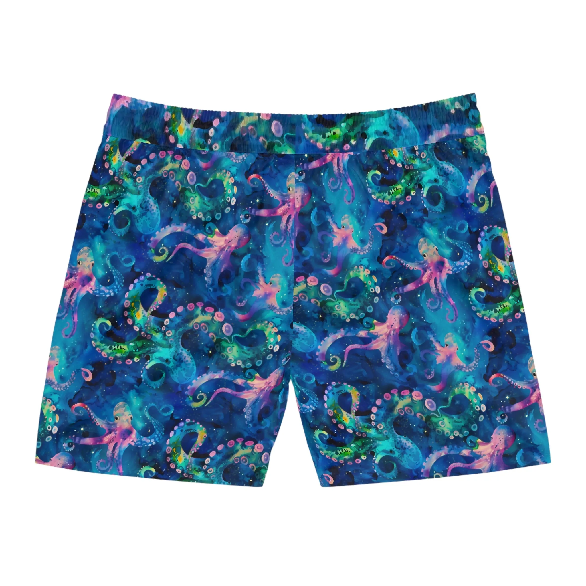 Abstract Space Octopi Men's Mid-Length Swim Shorts