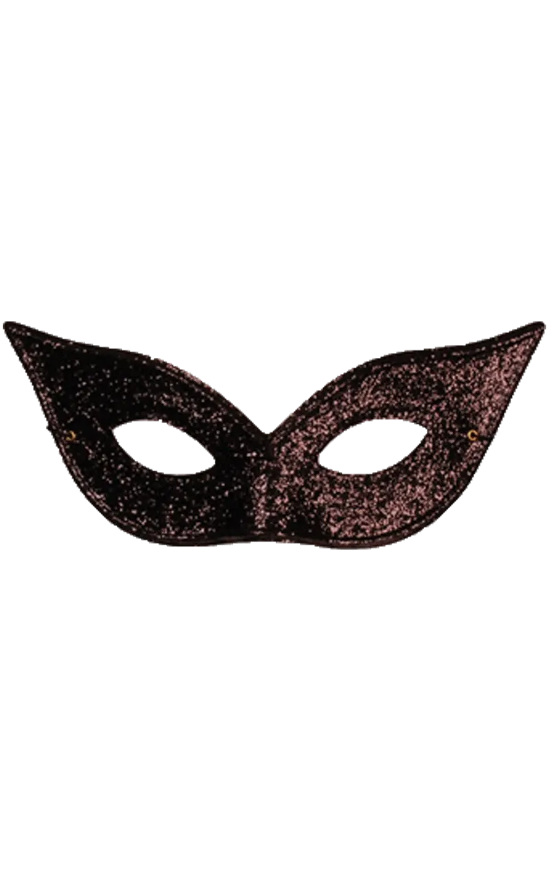Adult Black Cat Eye Glitter Facepiece