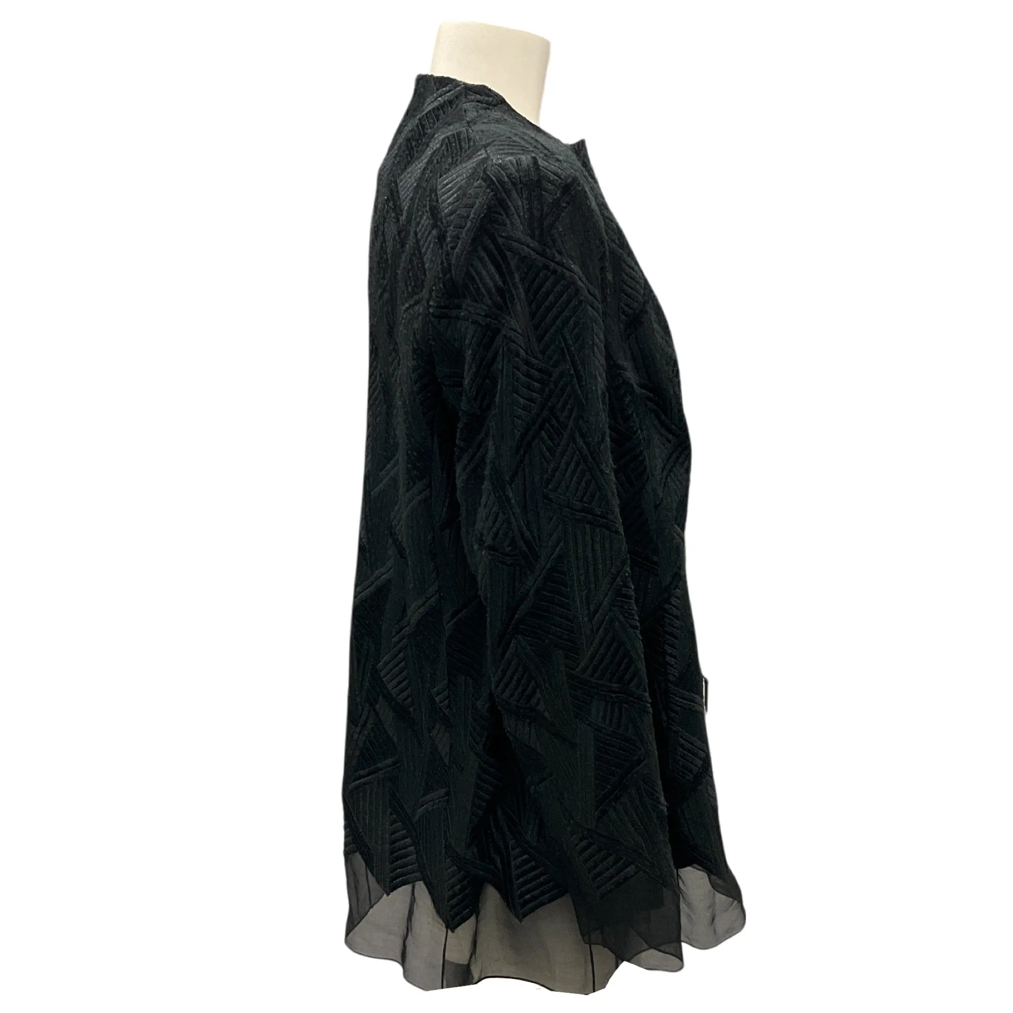 Akris Black Sheer Silk Trimmed Embroidered Evening Jacket
