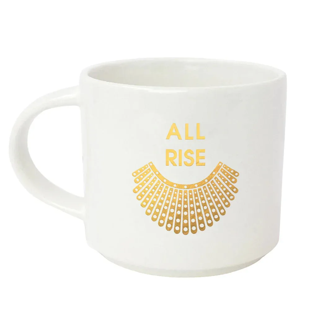 All Rise RBG Collar Gold Metallic Mug | 16oz Oversized Coffee Mug | Ruth Bader Ginsburg Tribute