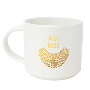 All Rise RBG Collar Gold Metallic Mug | 16oz Oversized Coffee Mug | Ruth Bader Ginsburg Tribute