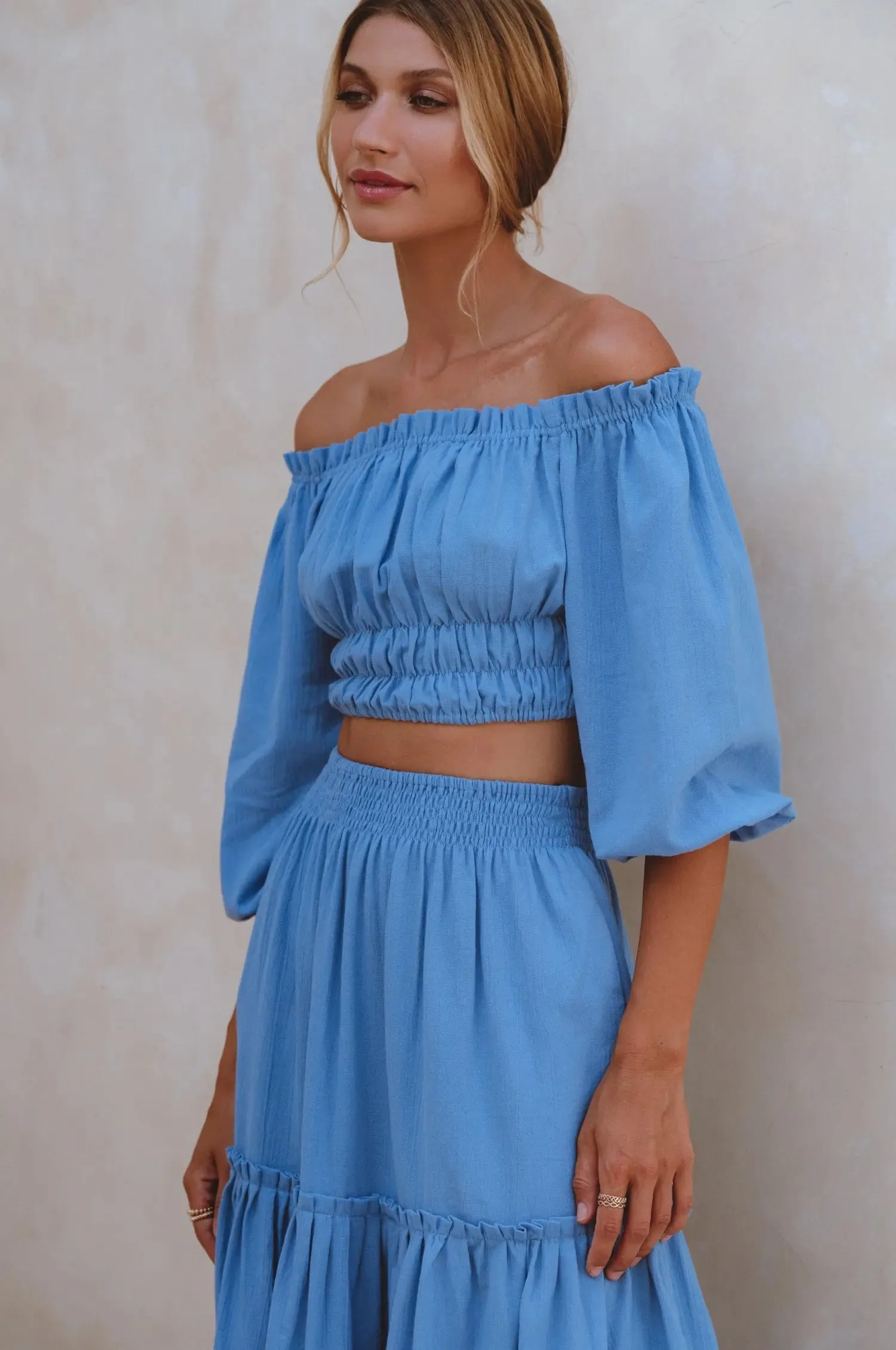 Annabelle Linen Cropped Top by Bali ELF
