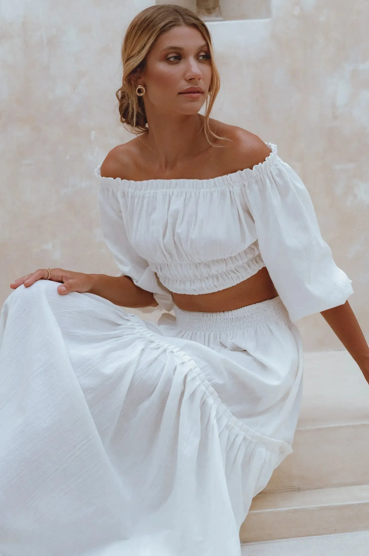 Annabelle Linen Cropped Top by Bali ELF