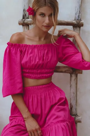 Annabelle Linen Cropped Top by Bali ELF