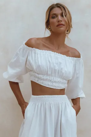 Annabelle Linen Cropped Top by Bali ELF