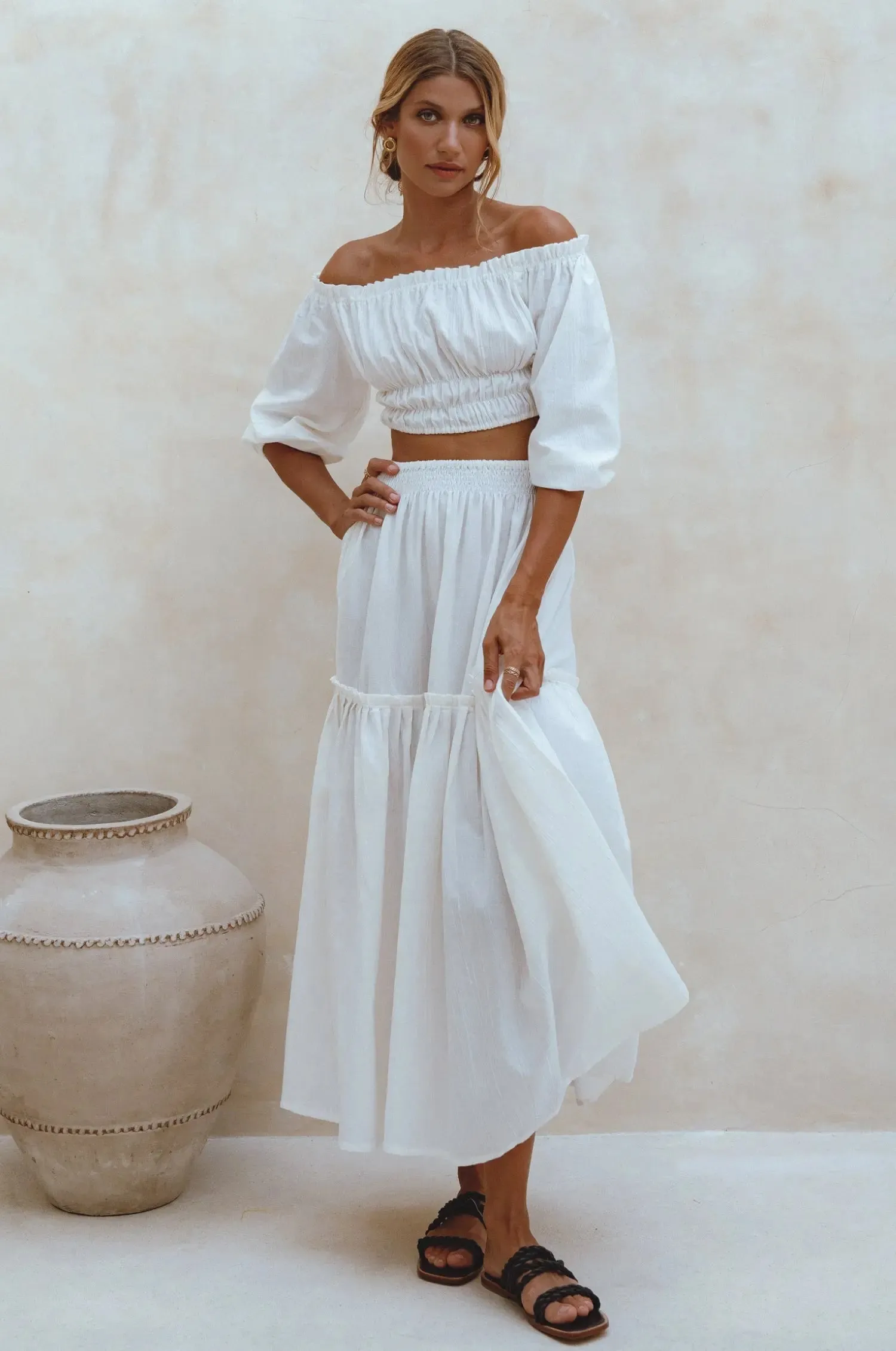Annabelle Linen Cropped Top by Bali ELF