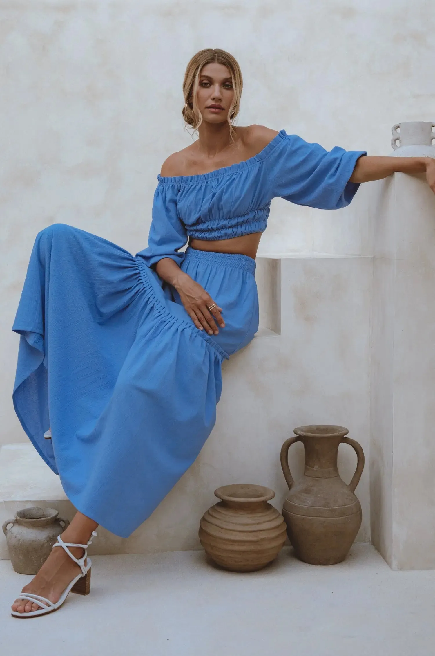 Annabelle Linen Cropped Top by Bali ELF