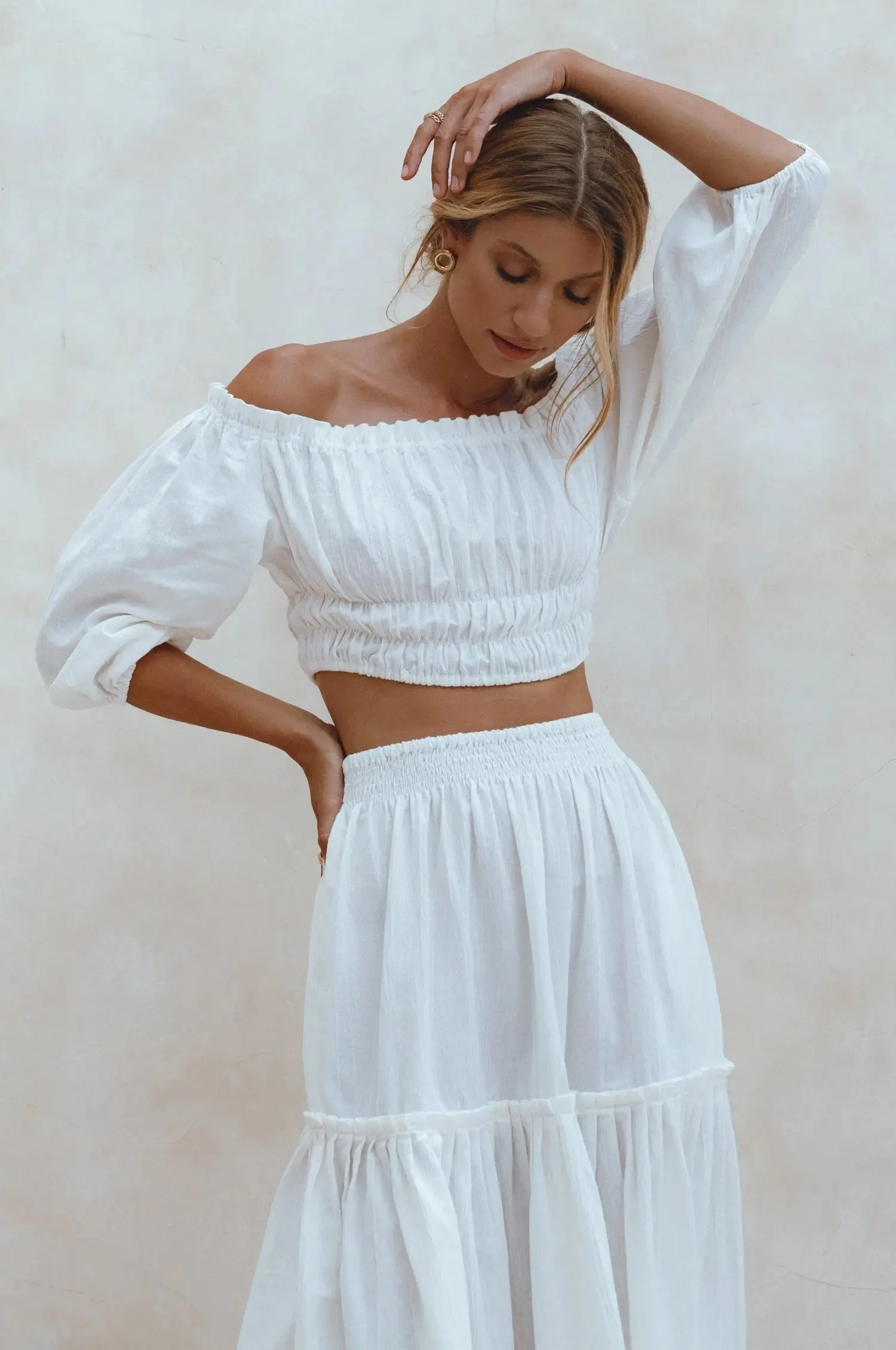 Annabelle Linen Cropped Top by Bali ELF