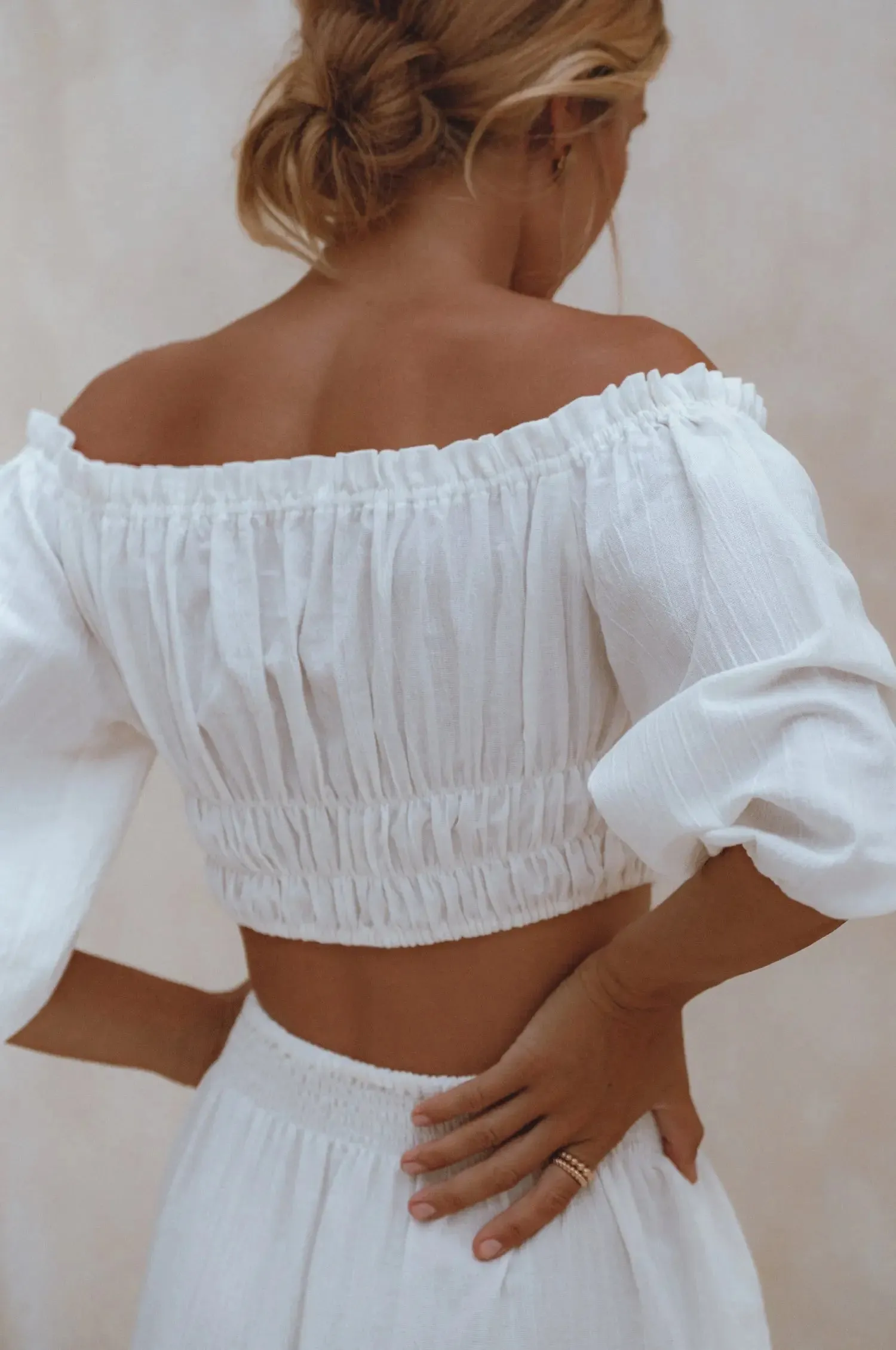 Annabelle Linen Cropped Top by Bali ELF