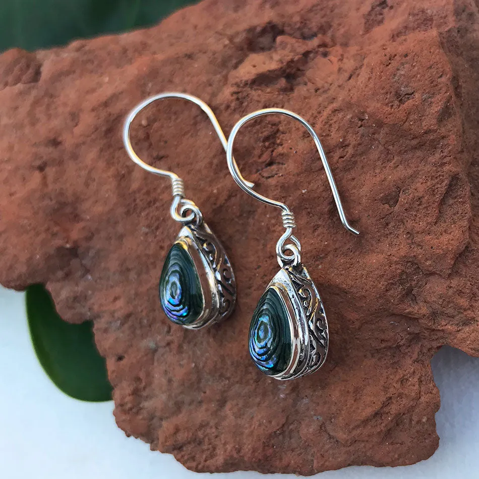Antik Abalone Earrings - Sterling Silver, Indonesia