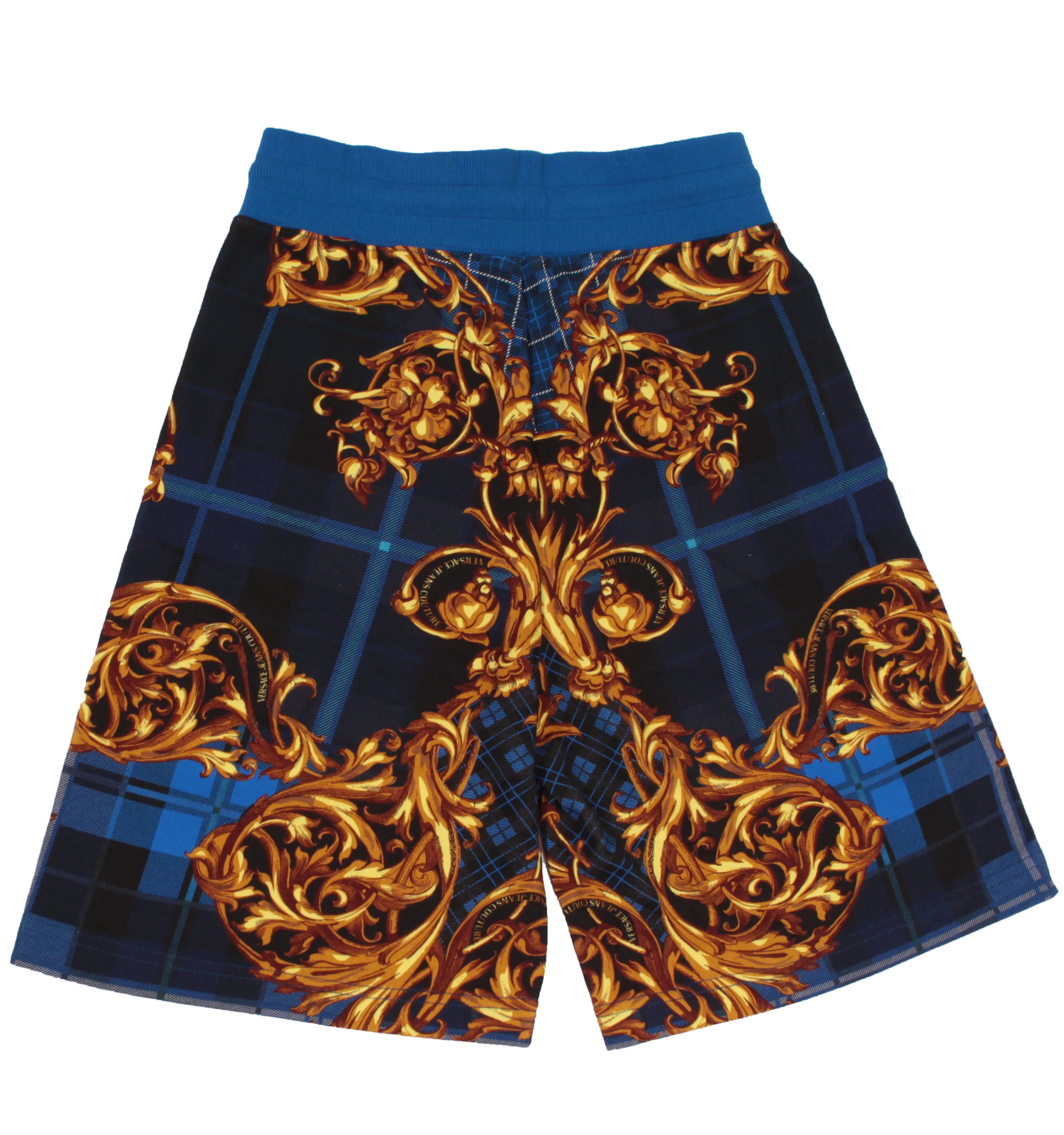 Baroque Printed Shorts - Blue & Gold