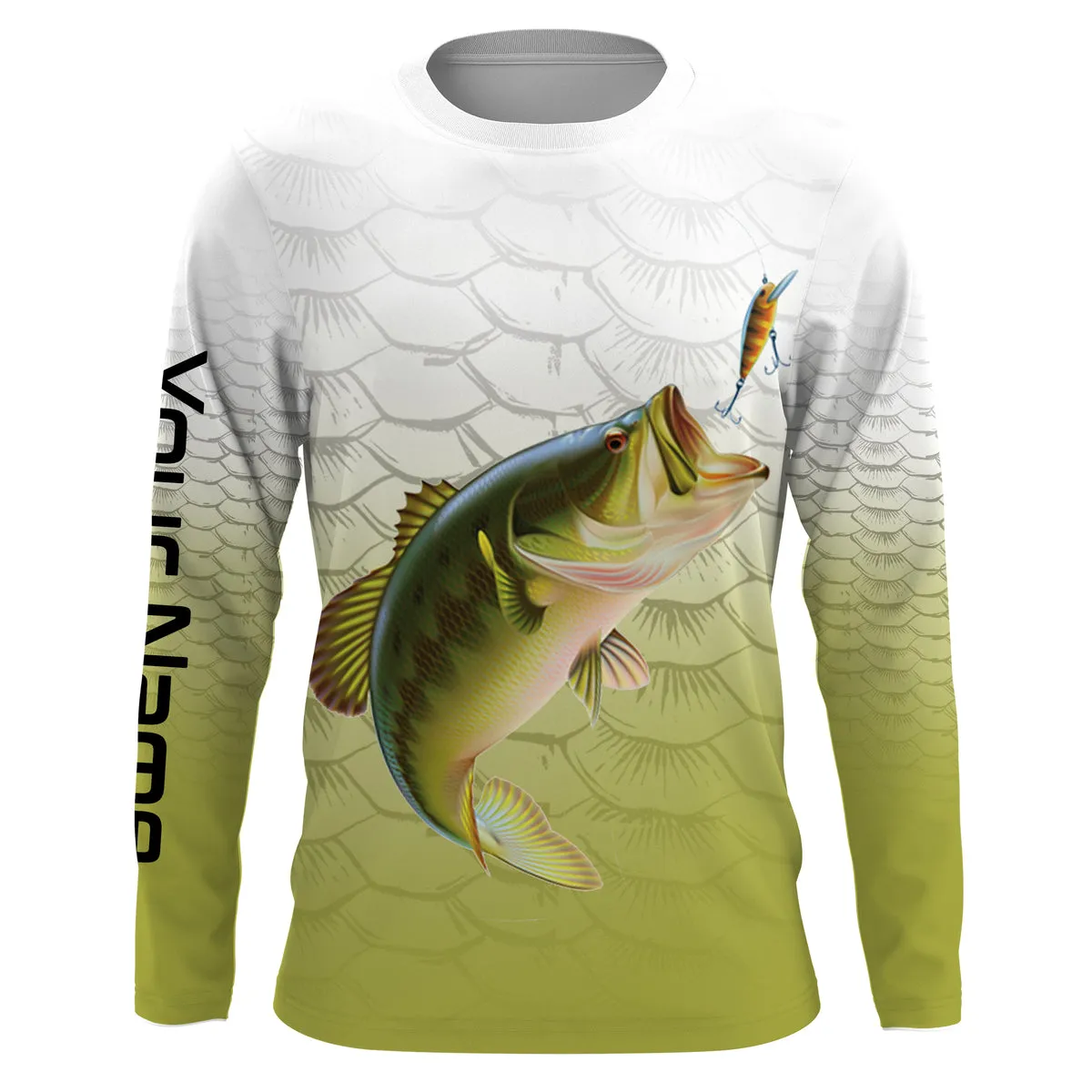 Bass Fishing Shirt for Men Long Sleeve Sun Protection UV UPF 30  T-Shirts TTS0144