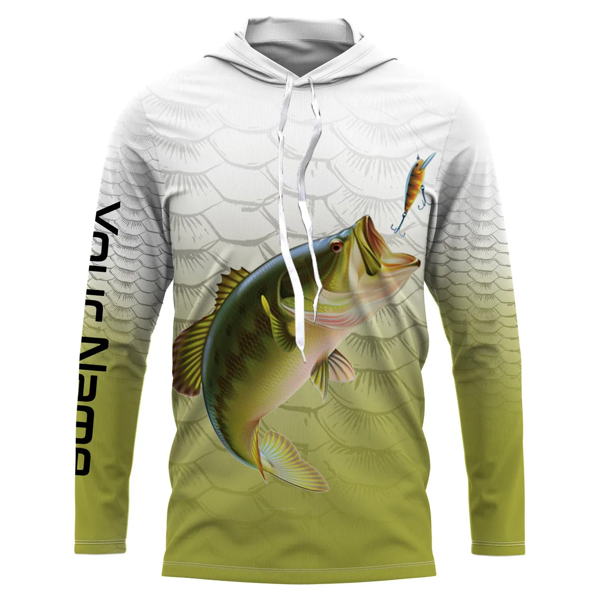 Bass Fishing Shirt for Men Long Sleeve Sun Protection UV UPF 30  T-Shirts TTS0144