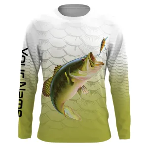Bass Fishing Shirt for Men Long Sleeve Sun Protection UV UPF 30  T-Shirts TTS0144