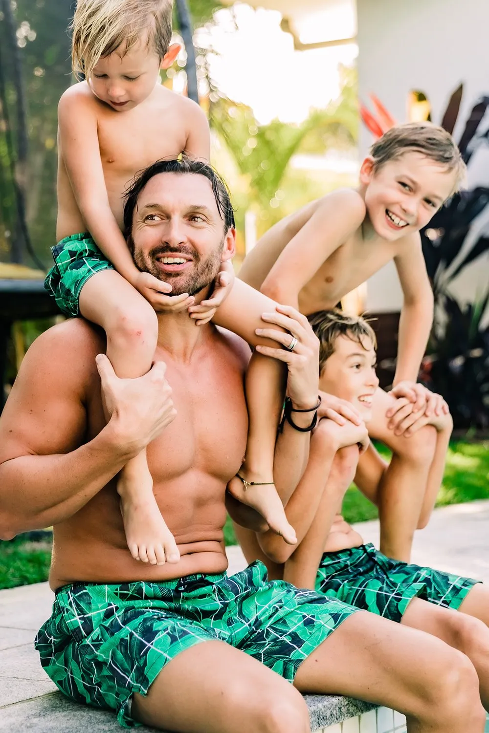 Beau Hudson Kid's Jungle Grid Swim Shorts- FINAL SALE