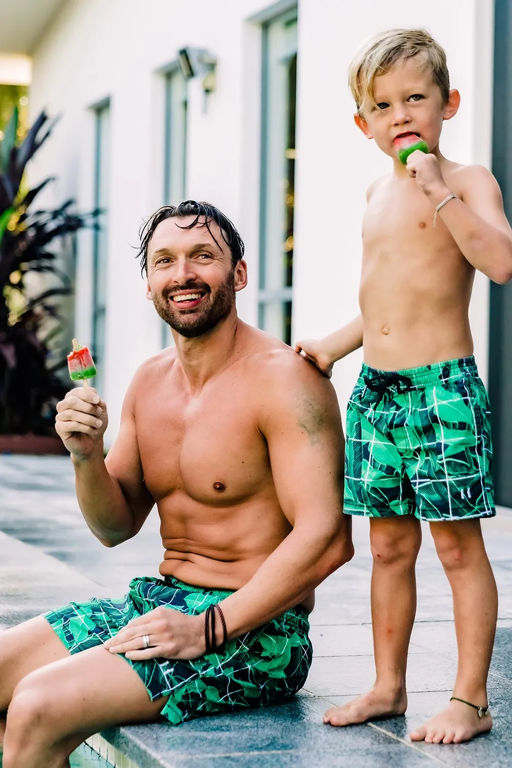 Beau Hudson Kid's Jungle Grid Swim Shorts- FINAL SALE