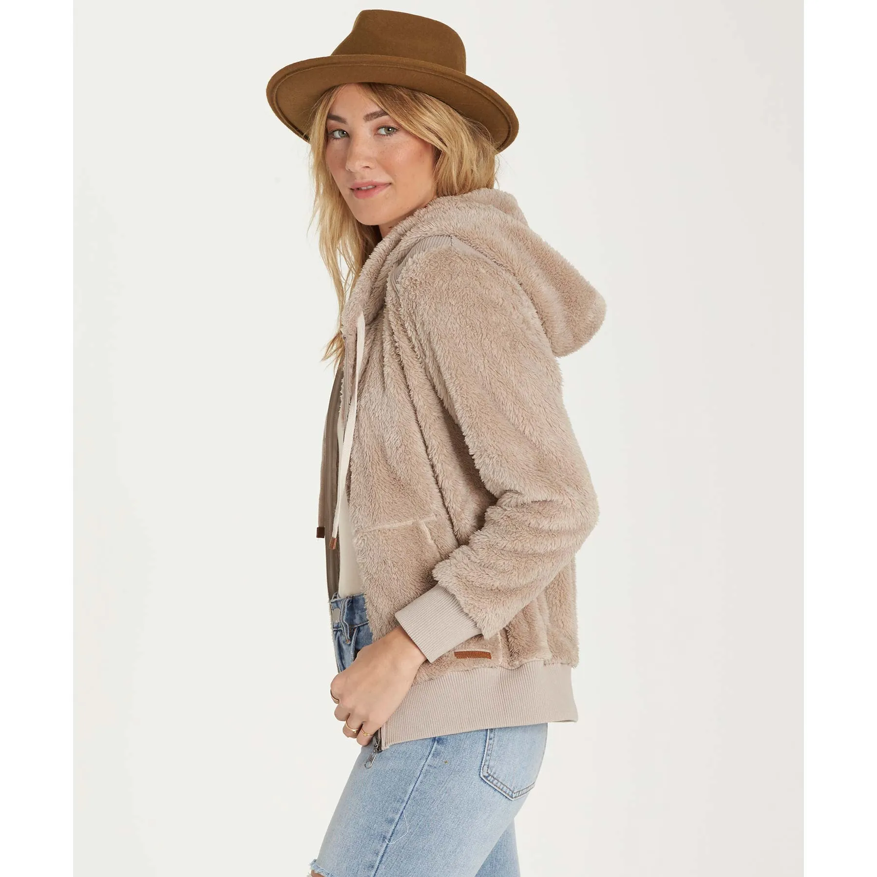 Billabong Women's Cozy Down Luxe Butter Fleece Jacket | Coconut Shell