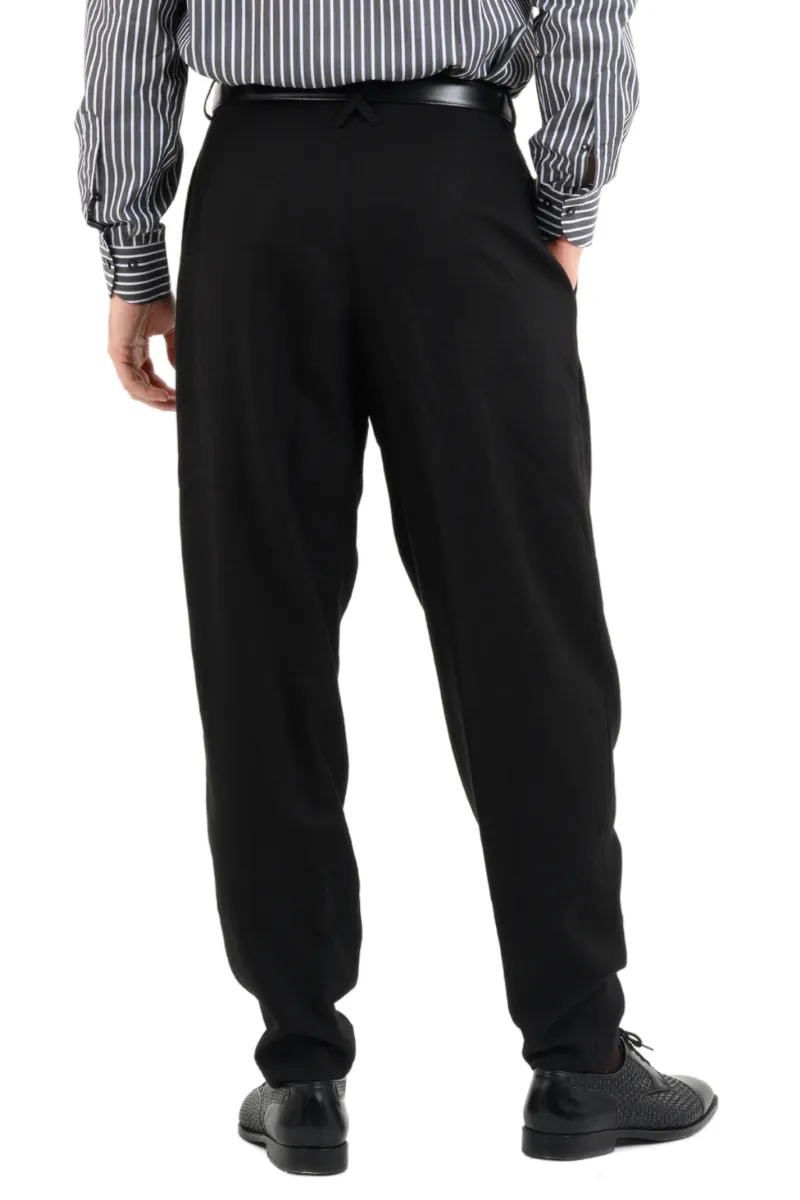 Black Tango Trousers With Two Inverted Pleats