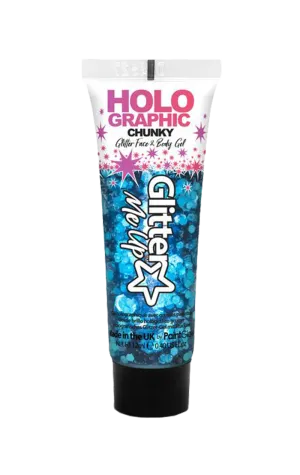 Blue Holographic Chunky Glitter Gel