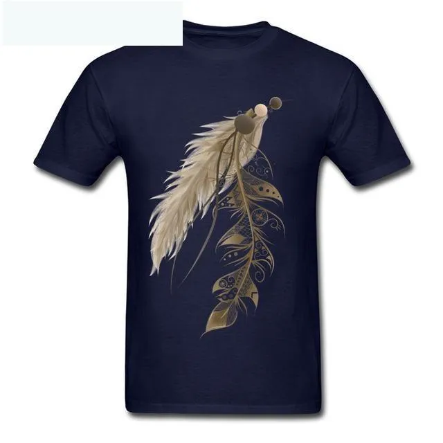 Bohemian Feather Printed Men's T Shirts