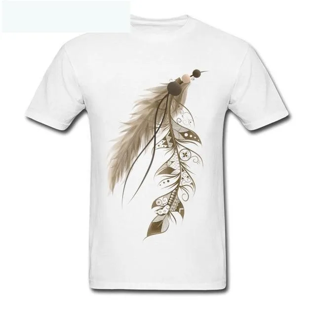 Bohemian Feather Printed Men's T Shirts