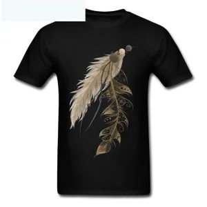 Bohemian Feather Printed Men's T Shirts