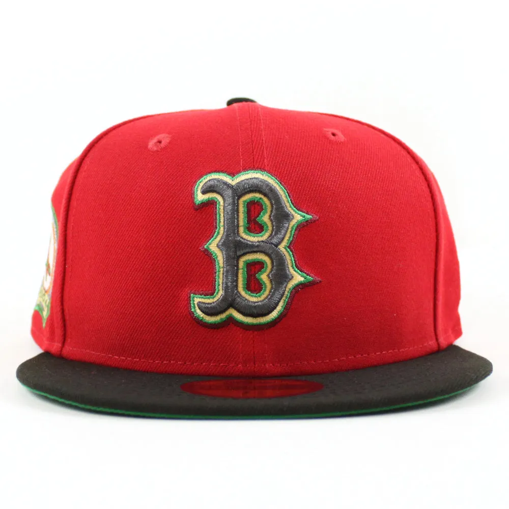 Boston Red Sox 2004 World Series Champion New Era 59Fifty Fitted Hat (Scarlet Red Black Green Under Brim)