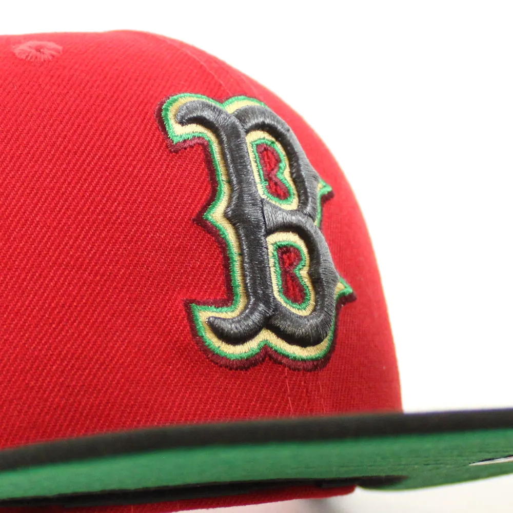 Boston Red Sox 2004 World Series Champion New Era 59Fifty Fitted Hat (Scarlet Red Black Green Under Brim)