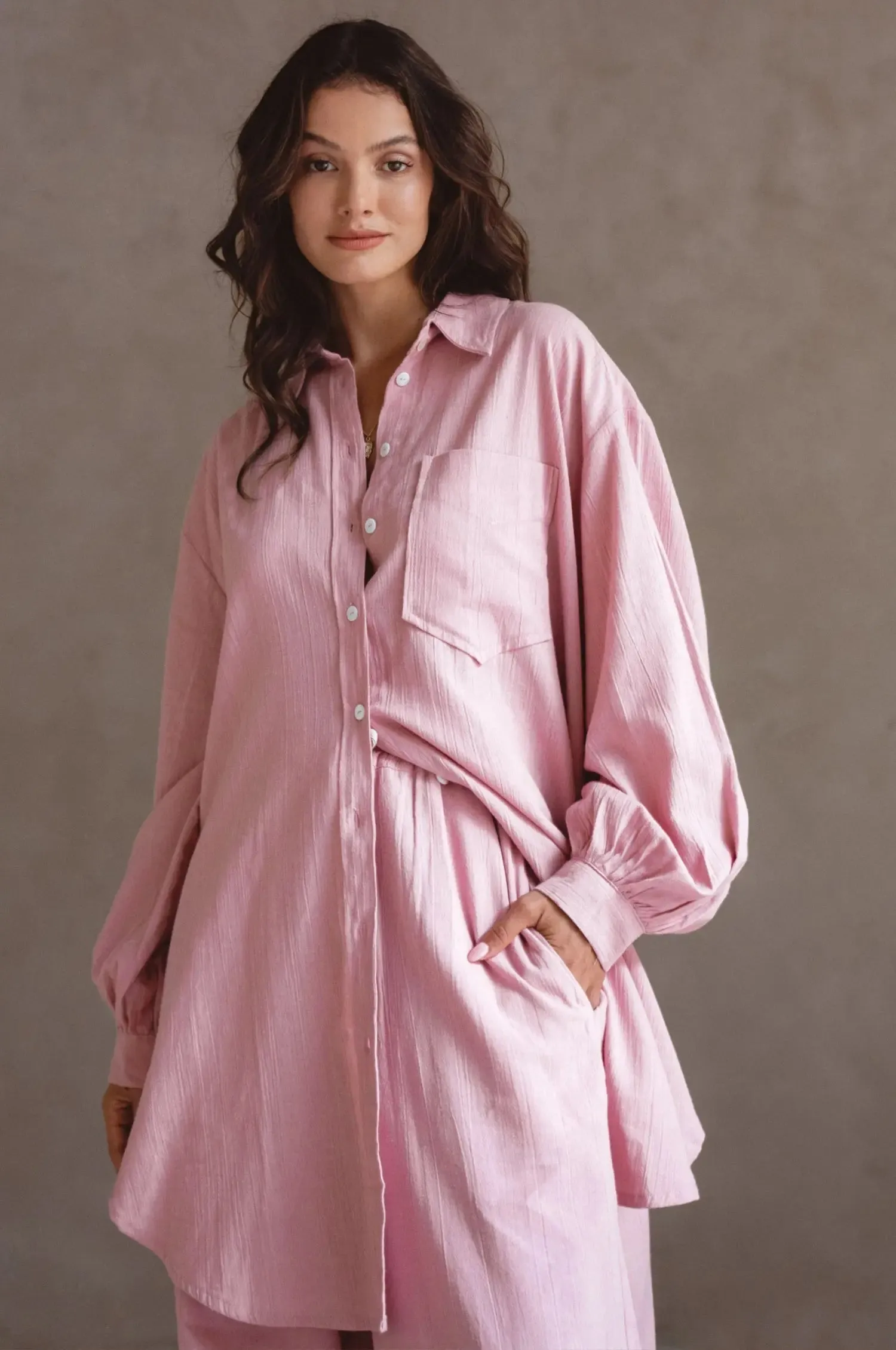 Calin Oversized Long Sleeve Shirt by Bali ELF