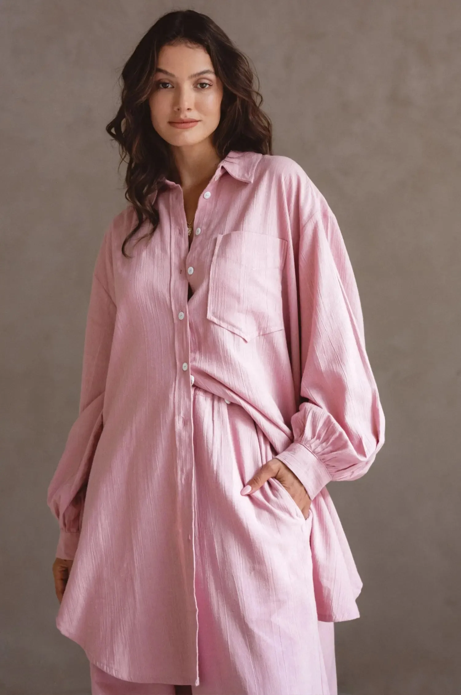 Calin Oversized Long Sleeve Shirt by Bali ELF
