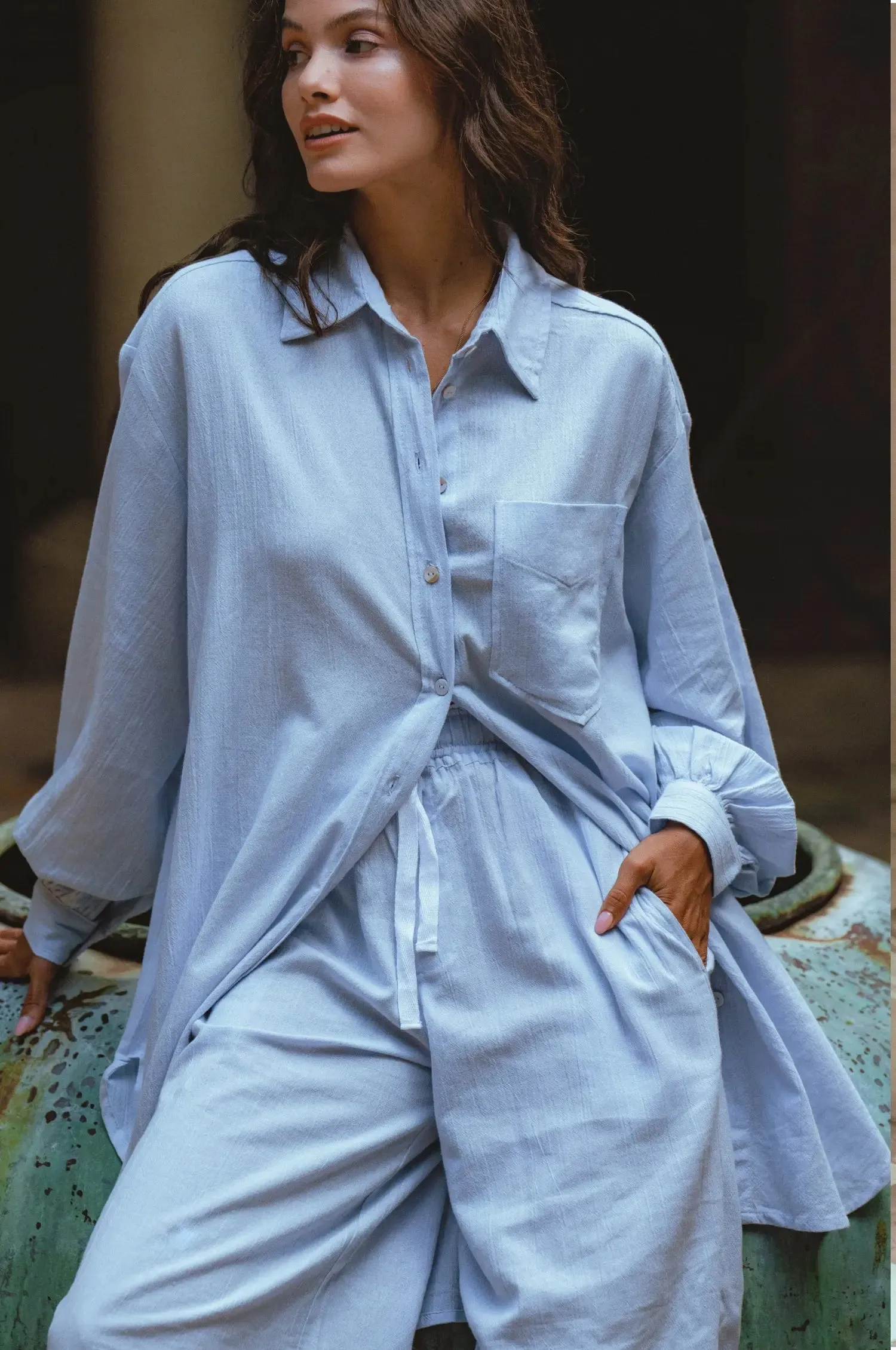 Calin Oversized Long Sleeve Shirt by Bali ELF