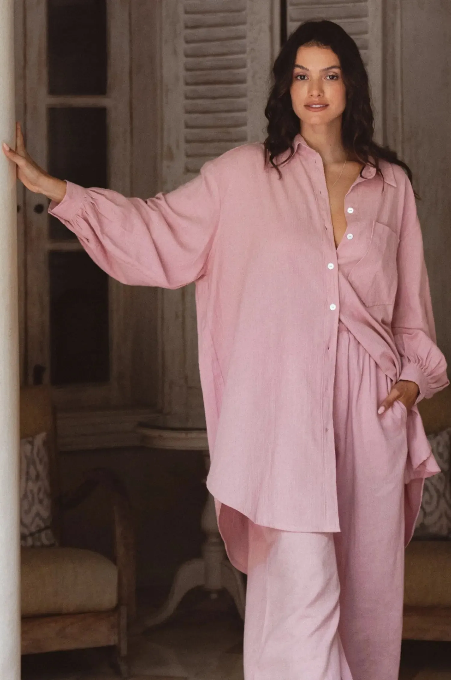 Calin Oversized Long Sleeve Shirt by Bali ELF