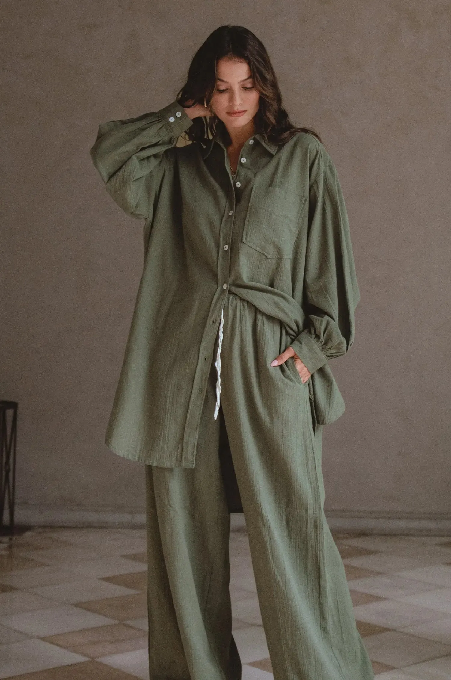 Calin Oversized Long Sleeve Shirt by Bali ELF