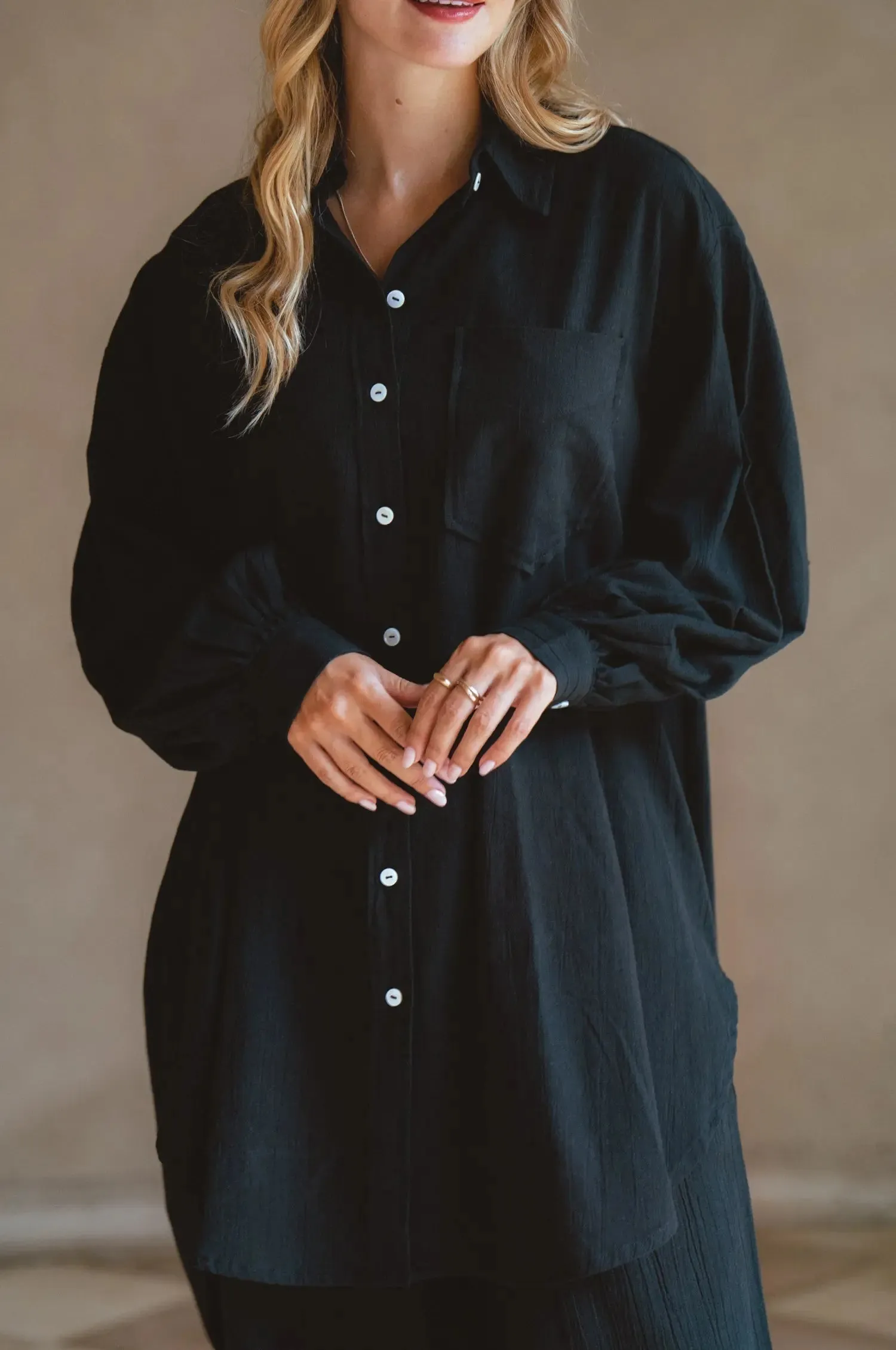 Calin Oversized Long Sleeve Shirt by Bali ELF