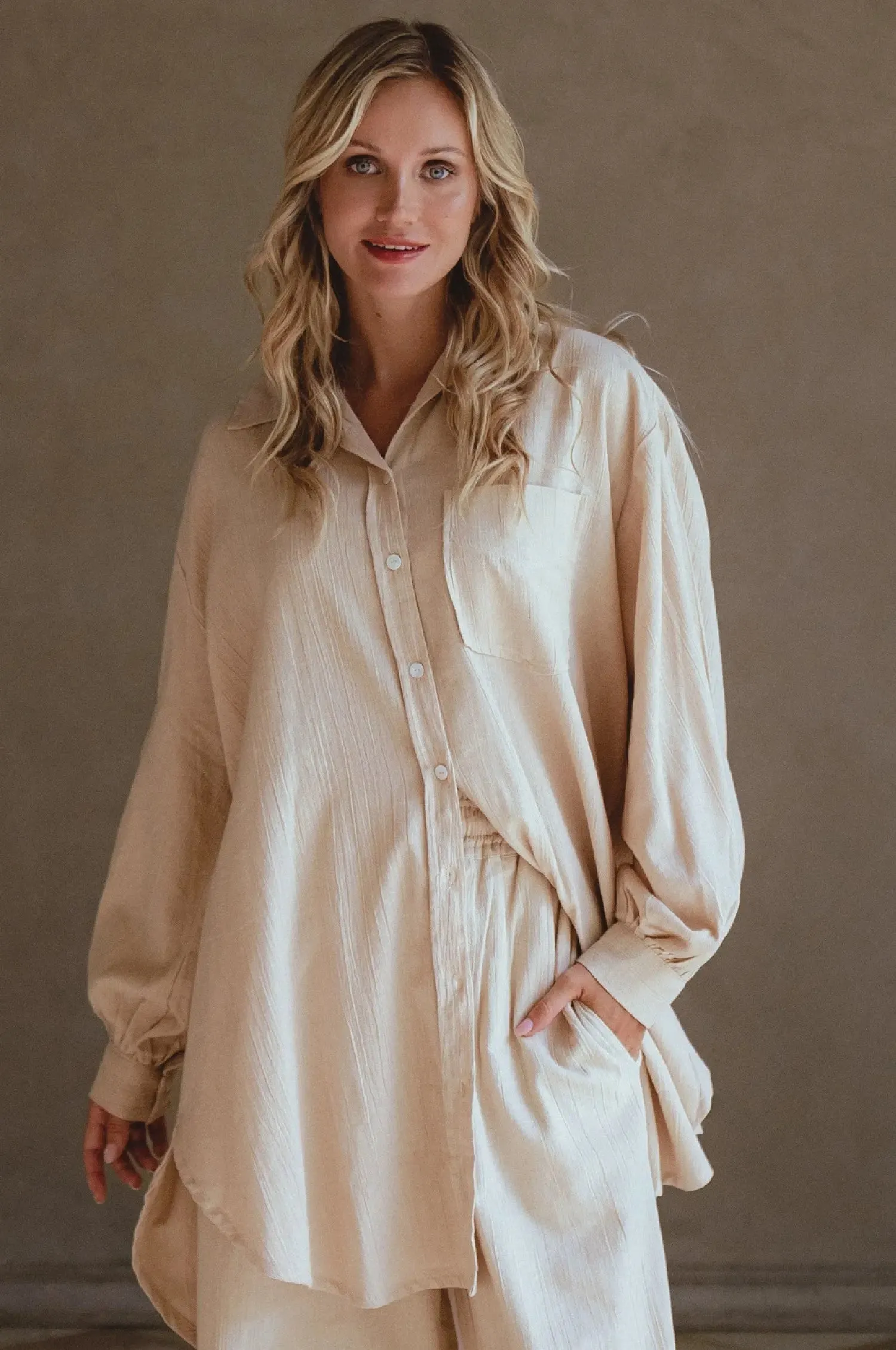 Calin Oversized Long Sleeve Shirt by Bali ELF