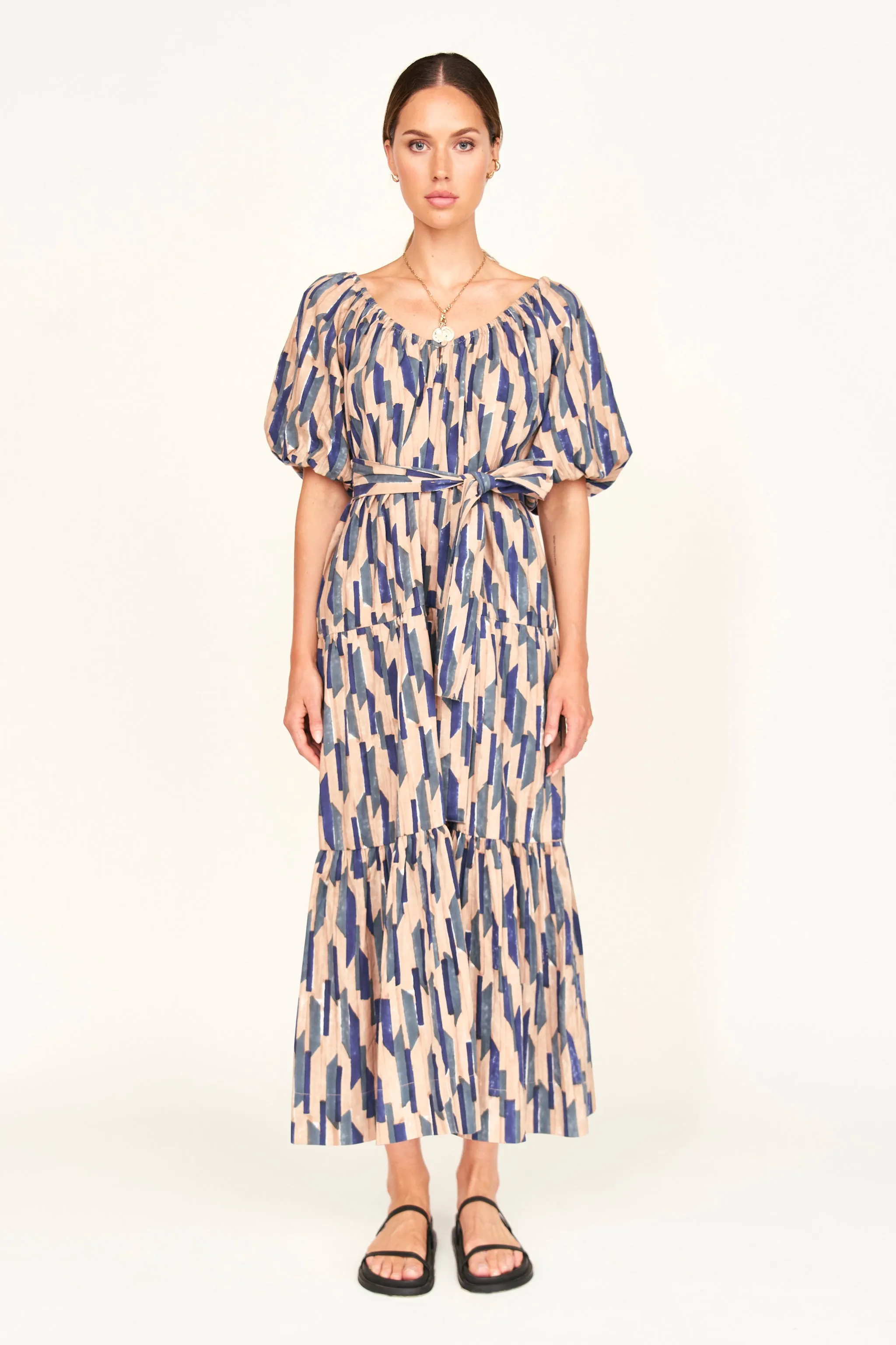 Capri Dress in Cerulean Rainfall