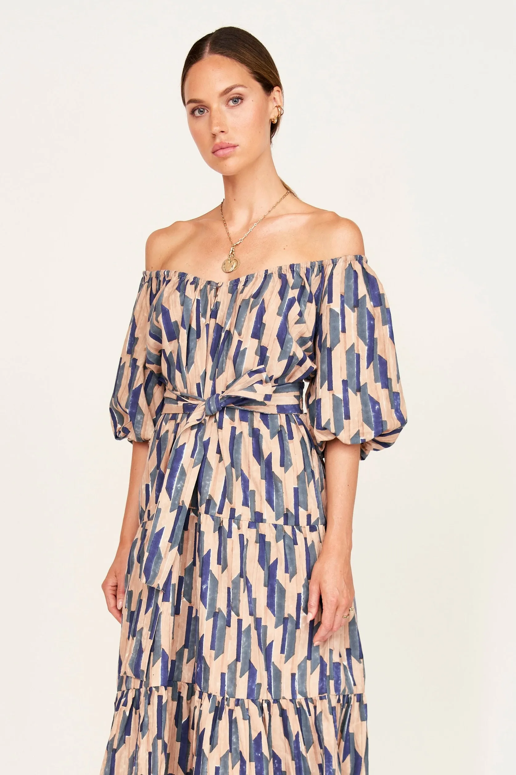 Capri Dress in Cerulean Rainfall