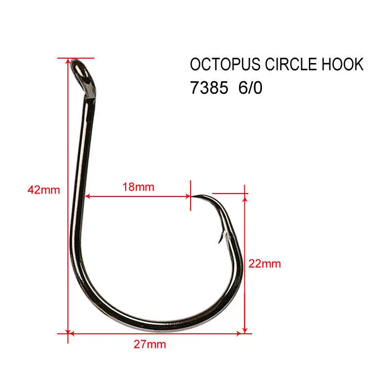 Chemically Sharpened Octopus Circle Hooks Fishing Tackle