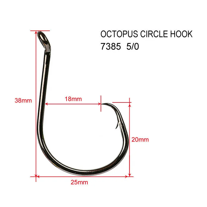Chemically Sharpened Octopus Circle Hooks Fishing Tackle