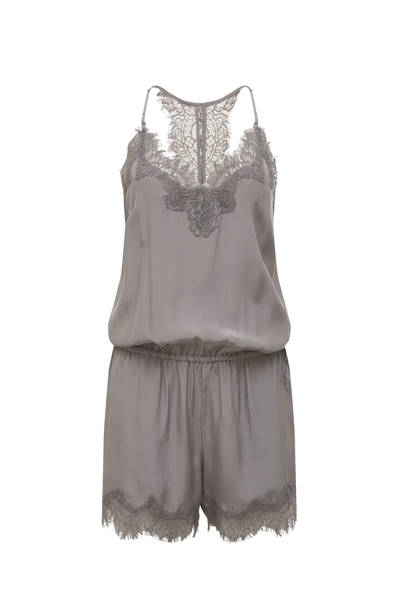 Coco Lace Romper Chateau Grey