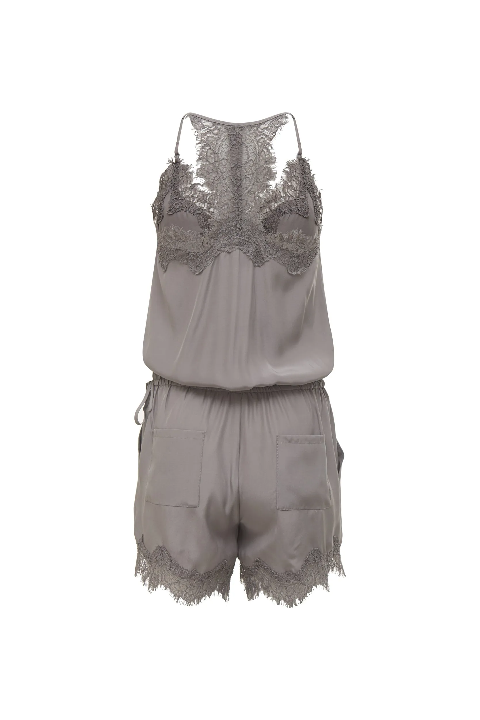 Coco Lace Romper Chateau Grey
