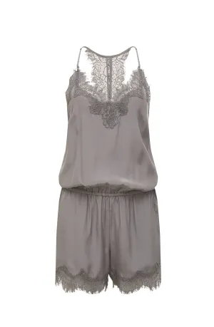 Coco Lace Romper Chateau Grey