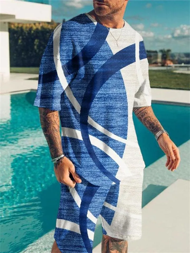 Comfy 2-Piece Personalized Printing Casual T-Shirt Loose Shorts