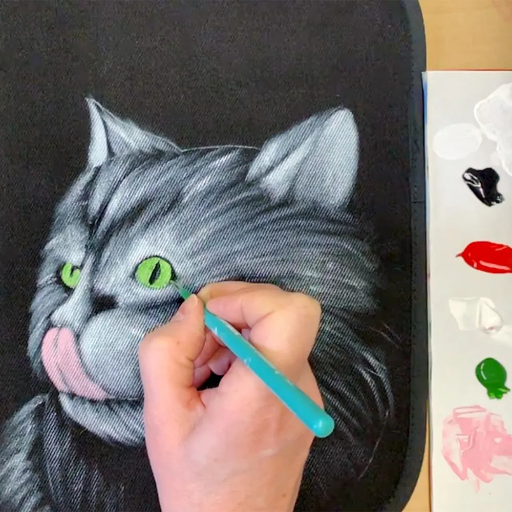 Cours de peinture en ligne - Mon chat a soif par Manon Pilote