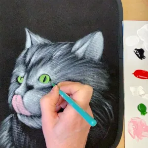 Cours de peinture en ligne - Mon chat a soif par Manon Pilote